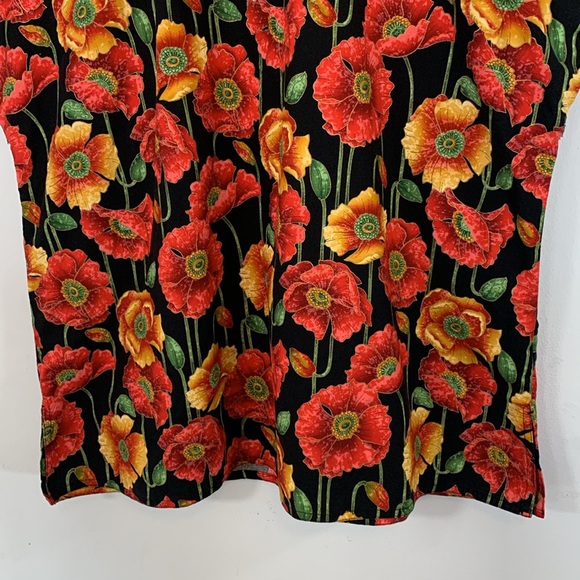 S.C.R.U.B.S. Medical Faux Wrap Floral Multi-Color Women’s Size L 100% Cotton Top - Picture 11 of 15